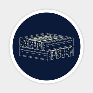 Baruch Hashem Outline 3D Magnet